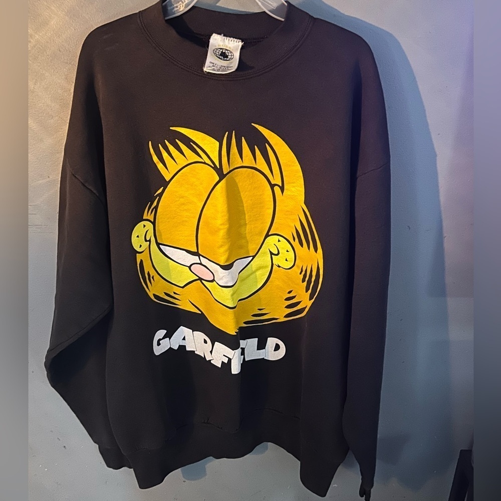 Ross International Garfield Black Vintage Crew Neck Sweatshirt, Size L